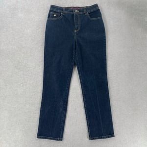 Gloria Vanderbilt Jeans Womens 6P Straight Mid Rise Blue Denim Stretch Casual‎